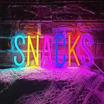 Вывеска закусочной для художественного декора стен Магазина тортов и конфет закусочного ларька Mancave кофейни с питанием от USB Красочные закуски Неоновая световая вывеска