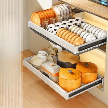 Кухонные шкафы с направляющими Кухонный выдвижной шкаф для гостиной Сервант Бытовой лоток для хранения