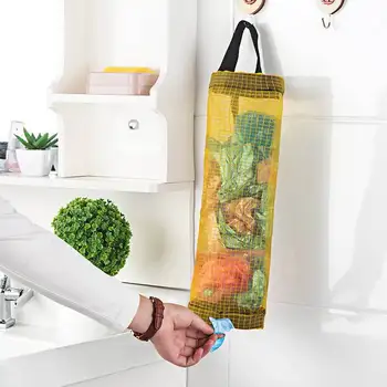 Настенный мешок для хранения мусора, Пластиковая отделка для домашней кухни, переносная сумка для извлечения, сумка для хранения кухонных и домашних принадлежностей