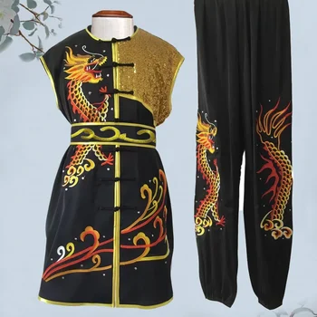 Летняя одежда для ушу, униформа для боевых искусств, платье для кунг-фу, одежда для тайцзи, женская и мужская унисекс с вышивкой Kun Master 2023, новинка