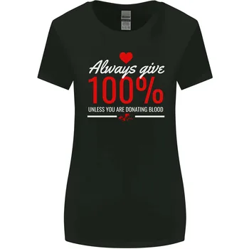 Женская футболка с широким кроем и длинными рукавами Funny Always Give 100%, если только не донор крови