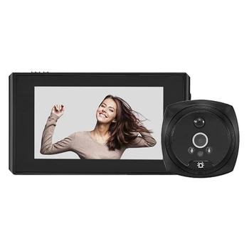 160-Градусная умная камера-глазок с 4,3-дюймовым ЖК-экраном 1080P, умная камера ночного видения для дверного звонка с памятью