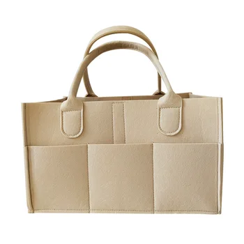 Многофункциональная сумка для хранения подгузников кофейного цвета, войлочная сумка для подгузников, сумка для мамы, бежевый кофейный ручной детский подгузник