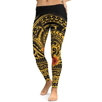 Модные Летние Зимние штаны для йоги с рисунком 2024 Новые Штаны для йоги, Изготовленные на заказ Полинезийские Спортивные Брюки, Быстросохнущая Ткань
