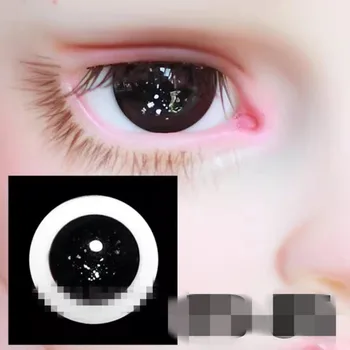 Глаза куклы Bjd Черное Многослойное глазное яблоко из зернистого стекла 1/6 1/4 SD.14mm 16mm Бесплатная коробка Кукольных аксессуаров AG16