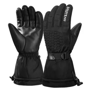 Черные зимние велосипедные перчатки, мотоциклетные перчатки с сенсорным экраном, Уличный скутер, ветрозащитные спортивные перчатки для верховой езды, Лыжные перчатки, теплые перчатки для бега