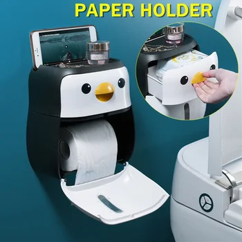 Креативный Пингвин, настенный держатель туалетной бумаги для ванной Комнаты, телефон, ящик для салфеток, Ящик для хранения