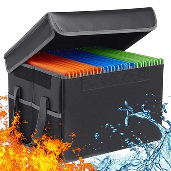 Огнеупорный картотечный ящик для хранения файлов, Несгораемый картотечный шкаф для хранения с замком, Переносной офисный ящик для писем / юридических папок