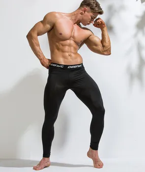 Мужские леггинсы для спортивных тренировок, быстросохнущие компрессионные леггинсы с высокой эластичностью, баскетбольные штаны для бега