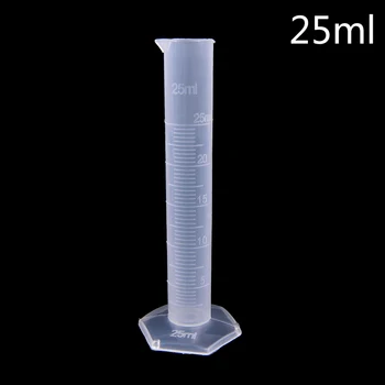 пластиковый мерный цилиндр объемом 25 мл С градуировкой Инструменты для химической лаборатории Цилиндрические Инструменты Школьные Лабораторные принадлежности