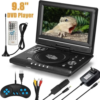 9 8 Портативный DVD-плеер HD-видеоплеер AV-вход-выход Автомобильное мини-устройство для воспроизведения телевизора США, Великобритания, ЕС, штепсельная вилка AU