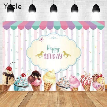 Летний магазин мороженого Yeele, Единорог, фон для вечеринки по случаю Дня рождения новорожденного, фон для фотосессии, реквизит для фотофона