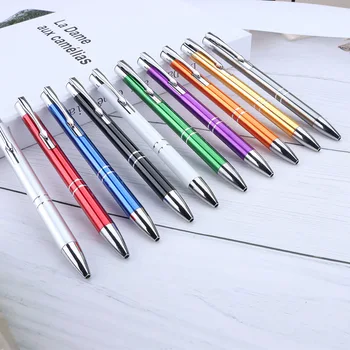20шт 1 шт. Металлические шариковые ручки push креативные маленькие подарки для студентов Рекламные ручки Алюминиевые ручки с стержнем
