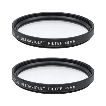 2шт 49-миллиметровый УФ-фильтр-объектив с устойчивым к ультрафиолетовому излучению HD фильтром для 49-миллиметрового объектива камеры