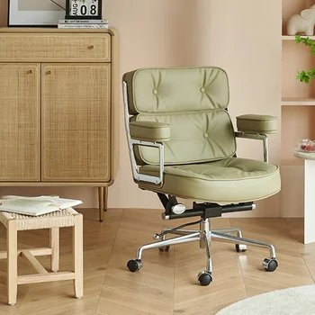 Роскошное офисное кресло для руководителя, Вращающееся кресло для отдыха, Кожаное офисное кресло с эластичным покрытием, Мебельный декор Cadeiras De Escritorio