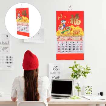 Офисный подвесной календарь Традиционное настенное планирование Fu Character Home Supply Бытовая Ежемесячная бумага