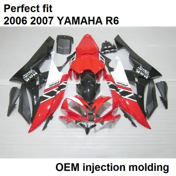 Подходит для Yamaha литья под давлением YZF R6 06 07 черный красный белый комплект мотоциклетных обтекателей YZFR6 2006 2007 BN22
