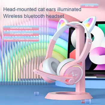 Наушники-вкладыши Cat Ear емкостью 300 мАч для наушников, игровая гарнитура, Светящиеся басовые шлемы, наушники-вкладыши