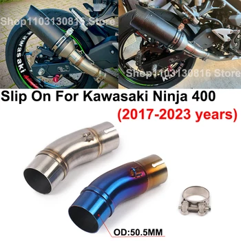 Слипоны Для Kawasaki Ninja 400 Ninja400 EX400 Z400 2017-2023 Выхлопная Труба Мотоцикла Система Глушителя Среднего Звена 51 мм