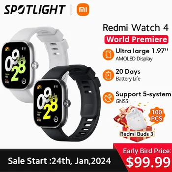 [Мировая премьера] Глобальная версия Redmi Watch 4 с 1,97-дюймовым AMOLED-дисплеем, время автономной работы до 20 дней, 150 + спортивных режимов