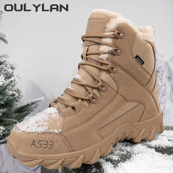 Уличные военные ботинки для мужчин и женщин, тактические ботинки, зимние теплые походные зимние ботинки, модные армейские походные ботинки в пустыне