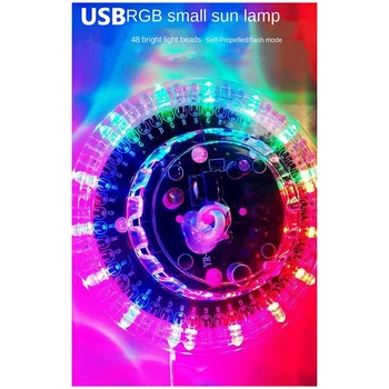 1 шт Мини-дискотека 5 В со вспышкой Лазерный цветной луч Музыкальный свет 48LED RGB Домашняя вечеринка Сцена Настенная подсветка Украшение US Plug
