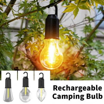 Перезаряжаемая походная вольфрамовая лампа Blub, Портативная мини-палатка, рассеянный свет с крючком, Наружное аварийное водонепроницаемое подвесное освещение.