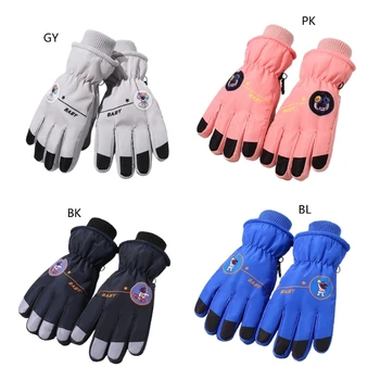 Зимние перчатки для снега, водонепроницаемые детские лыжные перчатки, уличные детские варежки для мальчиков и девочек, тепловые перчатки для езды на велосипеде, лыжах, верховой езде