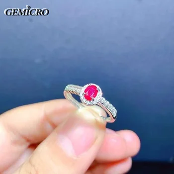 Gemicro 2022 Новое мужское кольцо с рубином, инкрустированное серебром, настоящее S925, модный и атмосферный подарок на День Святого Валентина