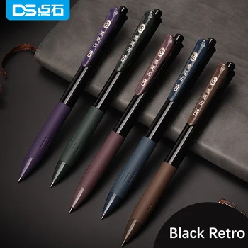 Черная винтажная гелевая ручка с быстросохнущими чернилами 0,5 мм, цветные чернила в стиле ретро для записей, альбом для вырезок, канцелярские принадлежности для школьников.