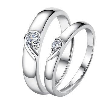 Простое кольцо в виде сердца для влюбленных, Регулируемые кольца для пары, Обручальное кольцо