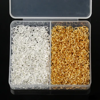 1 коробка золотого цвета Серебристого цвета, 5 см удлинитель для цепочек, аксессуары для коробок, наборы для изготовления ювелирных изделий, фиксированные разъемы 