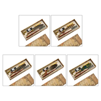Набор деревянных ручек в стиле ретро B36C, набор перьевых ручек в стиле ретро, набор восковых печатей для надписей в стиле готического искусства, деловой подарок