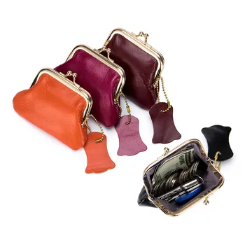 Модный креативный винтажный мини-кошелек для монет, Кожаный кошелек, женский маленький кошелек, клатч на застежке, женские кошельки, сумка для ключей, однотонный
