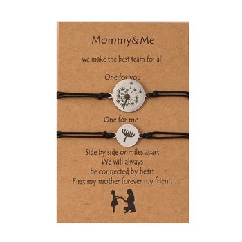 2 шт., набор браслетов для мамы и дочки, подходящие украшения из нержавеющей стали