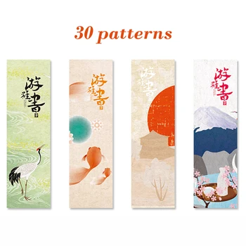 30 шт./упак. Закладка в винтажном японском стиле, кавайные ретро-школьные бумажные книжные знаки для студентов, Милые канцелярские принадлежности для чтения.