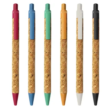 50ШТ Экологически чистая шариковая ручка из многоцветной пробки и пшеничной соломы