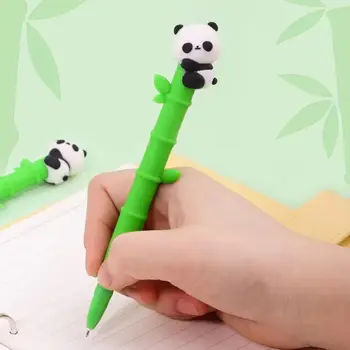 Пишущие гладко Нейтральные гелевые ручки, креативная шариковая ручка с пандой, черные чернила, милая ручка для подписи, студенческая