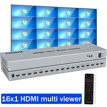 HDMI Multi Viewer 16x1 HDMI Screen Multiviewer Бесшовный переключатель 16 в 1 выходе 1080P Quad Multi-viewer 4 6 8 16 Разделитель экрана ПК