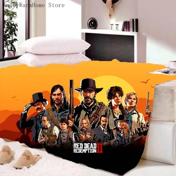 Фланелевое одеяло Red Dead Redemption 2 Персонализированные одеяла на заказ для дивана Подарочное покрывало для игр с 3D принтом