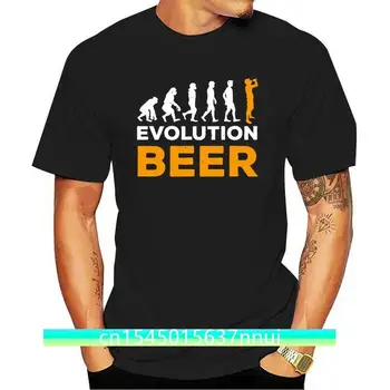 Забавная рубашка Evolution Beer для любителя пива, винтажная футболка, новая модная летняя мужская футболка в стиле хип-хоп, европейский размер S-3xl, дизайн