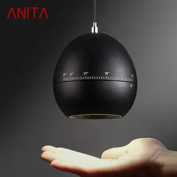 Современный черный подвесной светильник ANITA с регулируемым фокусным расстоянием, креативный дизайн, прикроватный подвесной светильник для домашней спальни