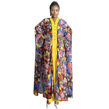 Комплект из 2 предметов, длинное платье в африканском стиле для женщин, халат-кафтан Дашики, элегантное Женское праздничное пальто и брюки, костюмы больших размеров, повседневная одежда