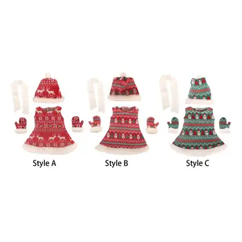 Рождественский комплект одежды для кукол, модные платья, шляпа для подарка на День рождения, детские куклы