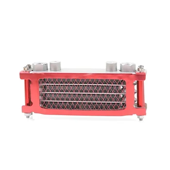 Масляный радиатор с интерфейсом M12, Алюминиевая система охлаждения для мотоцикла Dirt Pit Monkey Bike объемом 50-160 куб. см, красный