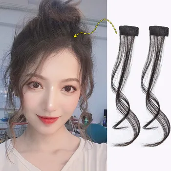 Натуральная Корейская синтетическая Французская воздушная челка С бахромой по бокам, искусственная челка, заколка для наращивания волос, шиньон для волос