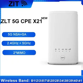 Оригинальный разблокированный ZLT X21 5G CPE Внутренний маршрутизатор Sub 6 ГГц NSA + SA mesh wifi беспроводной модем 5g маршрутизатор с sim-картой Гигабитный маршрутизатор