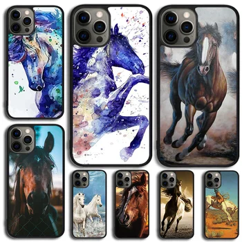 Акварельная Лошадь, Картина Маслом, Чехол Для Телефона iPhone 15 14 SE 2020 XR XS 11 12 13 Mini Pro MAX 6 7 8 Plus