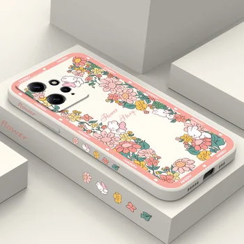 Розовый Кролик Чехол Для Телефона Xiaomi Redmi Note 12 11 11S 10 10T 10S 9 9S 8 7 Pro Plus 4G 5G Жидкий Силиконовый Чехол