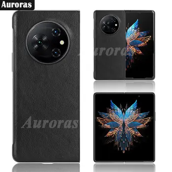 Auroras Для Tecno Phantom V Fold Case Кожаный Складной Экран с Текстурой Ретро Личи Для Задней крышки Tecno Phantom V Fold 5G